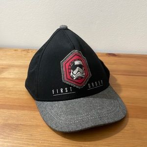 Star Wars First Order Storm Trooper Snapback S/M Black Hat Cap Boys 4-7 yr
